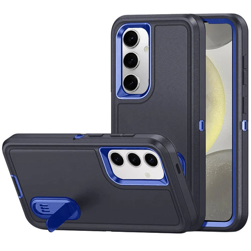 For Samsung s25/s24 PEAK 3in1 Toughest Hybrid with Stand Cover Case - Black/Blue