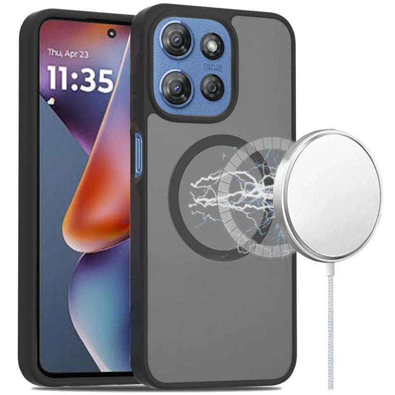 Load image into Gallery viewer, For Motorola Moto G 5G 2025 [Magnetic Circle] Smooth Safe Matte Feel Hybrid Case - Black
