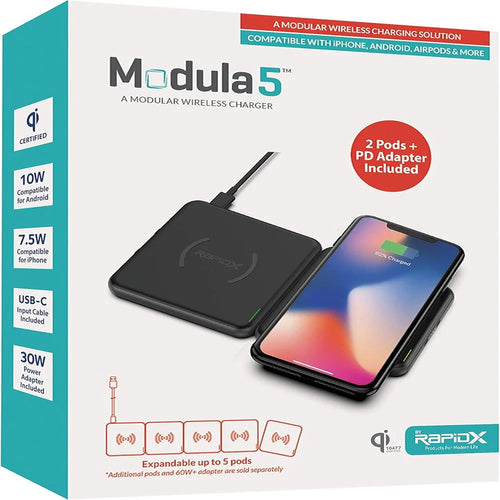 RAPIDX 2 Phone Pods + 30W Adapter - Modula5 Wireless Charging System (RX-MP01B2PK) (LANE B RACK 14 RAPIDX#0)
