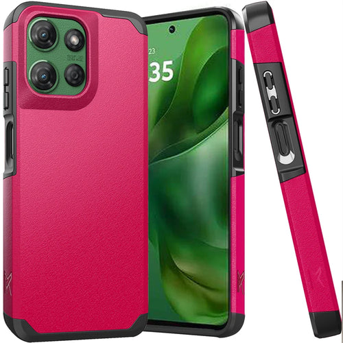 For Motorola Moto G Power 5G 2025 (Original Series) Tough Strong Shockproof Hybrid in Slide-Out Package - Hot Pink