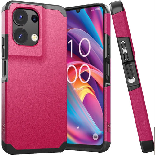 For TCL K32 5G Tough Strong Hybrid (Magnet Mount Friendly) Case Cover - Hot Pink