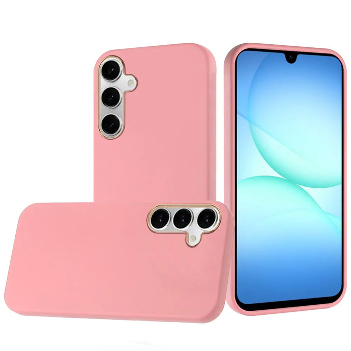 For Samsung A17 5G Classy Slick Chromed Around Hybrid Case Cover - Light Pink