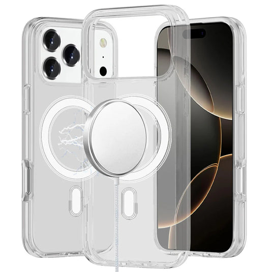 For iPhone 17 Pro Max Sturdy Ultra [Magnetic Circle] Thick 3mm Transparent Hybrid - Clear