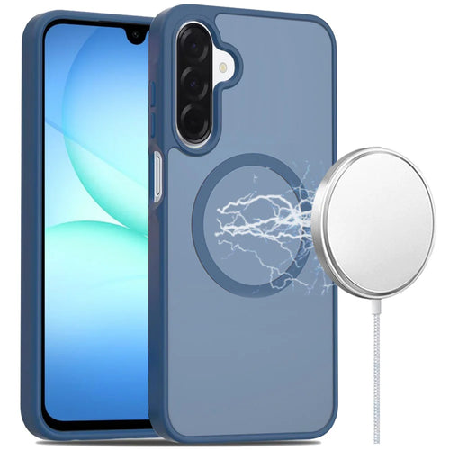 For Samsung A17 5G [Magnetic Circle] Smooth Safe Matte Feel Hybrid Case - Navy Blue