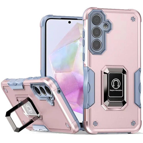 For Samsung Galaxy A36 OPTIMUM Magnetic Ring Stand Hybrid Case Cover - Rose Gold