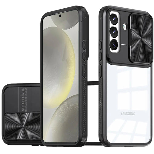 For Samsung s25 Plus/s24 Plus Fusion Transparent Clear Hybrid Case Cover - Black