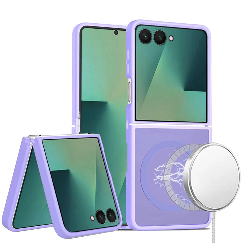 Load image into Gallery viewer, For Samsung Z Flip 7 [Magnetic Circle] Smooth Safe Matte Feel Hybrid Case - Light Purple
