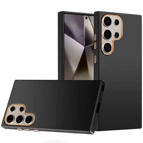 For Samsung s25 Ultra Classy Slick Chromed Around Hybrid Case Cover - Black