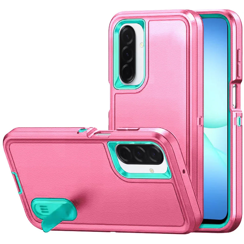 Load image into Gallery viewer, For Samsung A17 5G PEAK 3in1 Toughest Hybrid with Stand Cover Case - Teal/Hot Pink
