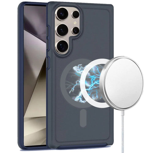 For Samsung s25 Ultra Magnetic Ring Circle Guard Fused Ultimate Hybrid Case - Blue