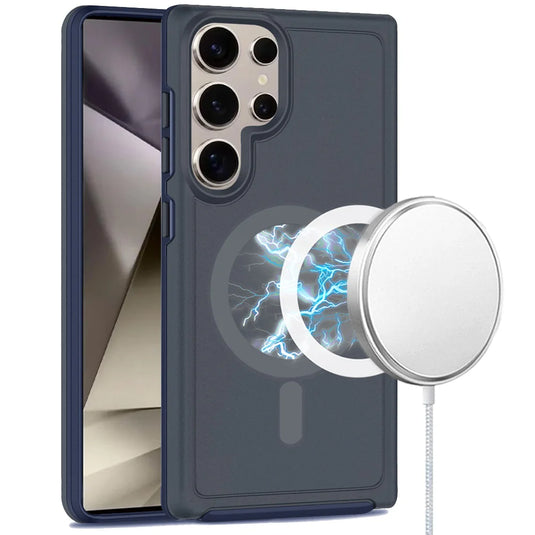For Samsung s25 Ultra Magnetic Ring Circle Guard Fused Ultimate Hybrid Case - Blue