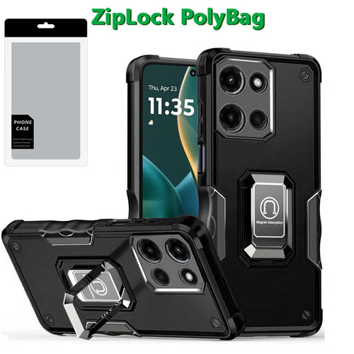 [PolyBag] For Moto G Stylus 5G 2025 OPTIMUM Magnetic Ring Stand Hybrid - Black