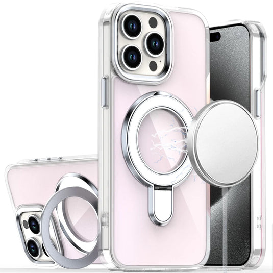 For iP15 Pro Max CHROME HQ Rotational Magnetic Ring Hybrid - Clear