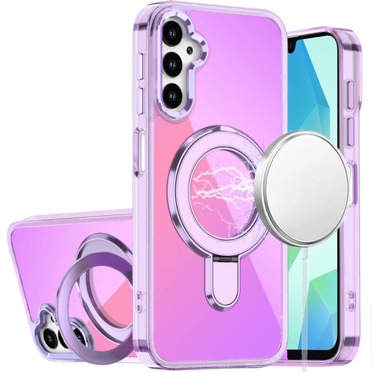 For Samsung A16 5G CHROME HQ Rotational Magnetic Ring Hybrid - Light Purple