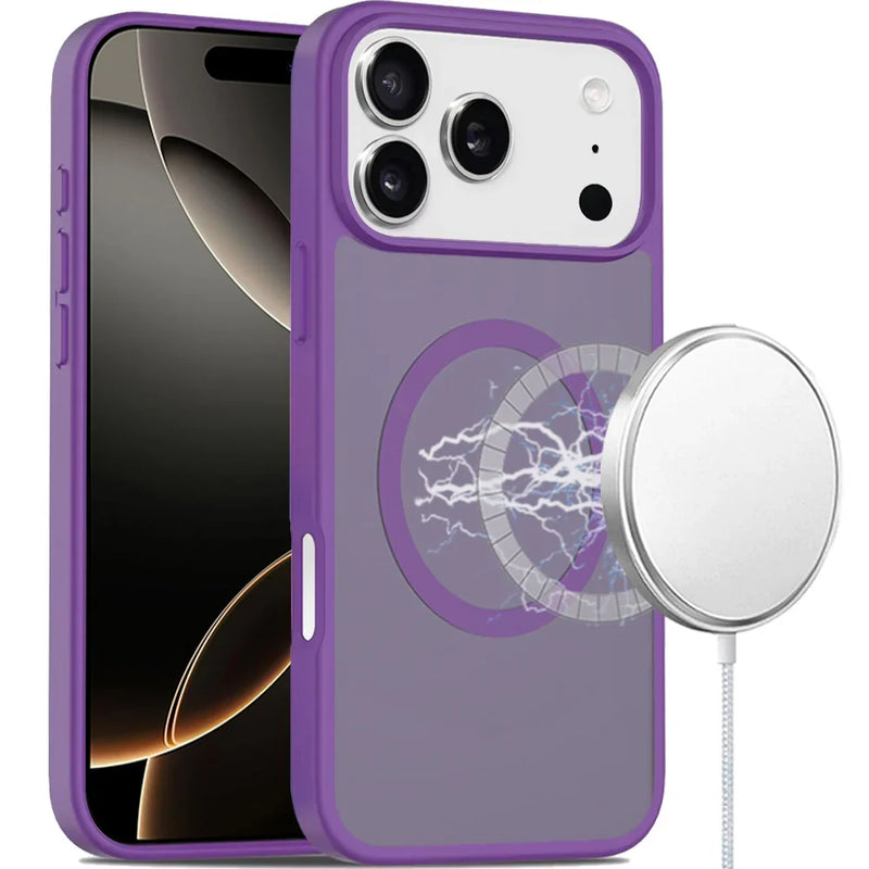 Load image into Gallery viewer, For iPhone 17 Pro Max [Magnetic Circle] Smooth Safe Matte Feel Hybrid Case - Dark Purple
