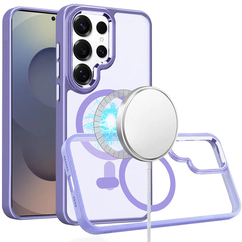 For Samsung s25 Ultra Greatest Clear Acrylic Thick Metal Button Hybrid - Light Purple