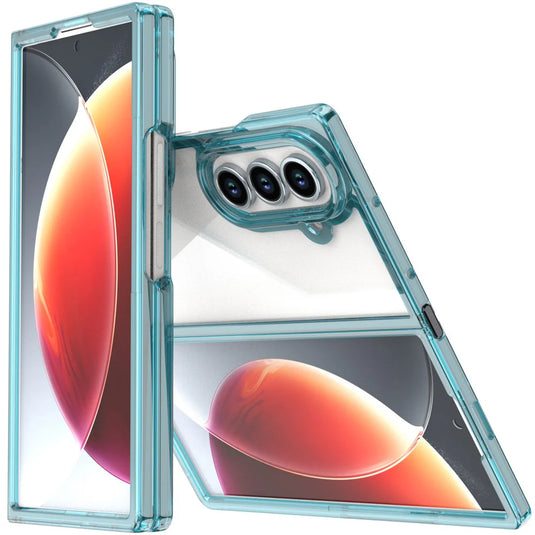 For Samsung Z Fold 7 Transparent Hybrid Shockproof Case Cover - Blue