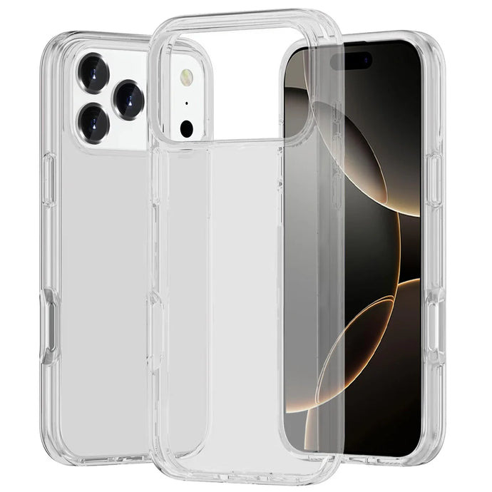For iPhone 17 Pro Max Sturdy Ultra Thick 3mm Transparent Hybrid Case Cover - Clear