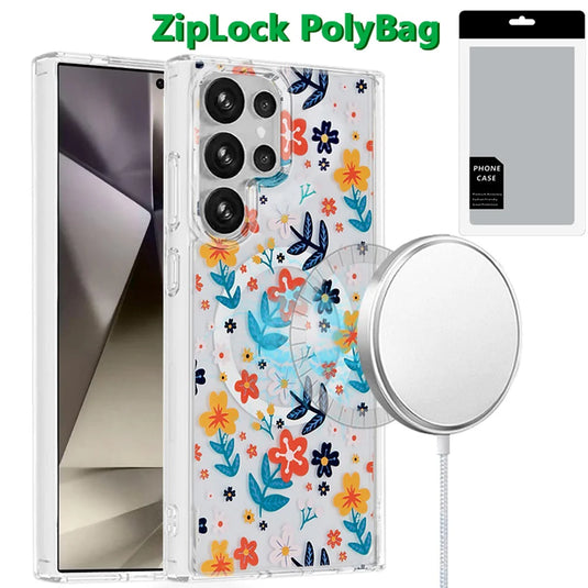 [PolyBag] For Samsung s25 Ultra Magnetic Space UV Design Case - Colorful Floral