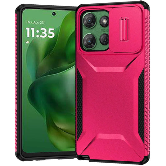 For Motorola Moto G Power 5G 2025 Ultimate U Design Hybrid with Camera Window Covering - Hot Pink