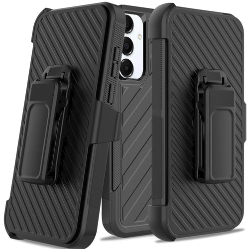 For Samsung Galaxy A36 Noble lined shockproof dual layer hybrid - Black/Black