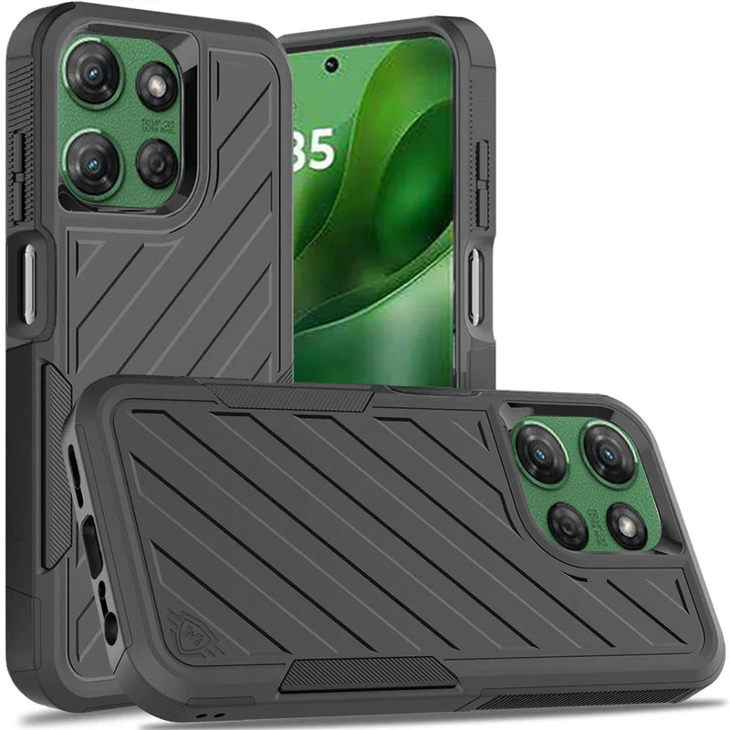 Load image into Gallery viewer, For Moto G Power 2026/2025 Noble lined shockproof dual layer hybrid - Black/Black
