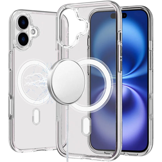 For iPhone 17 Sturdy Ultra [Magnetic Circle] Thick 3mm Transparent Hybrid - Clear