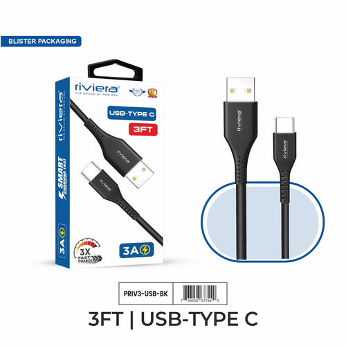 Premium Package - 3FT Fast Charging Cable [USB - Type C (PD)] - Black (43)