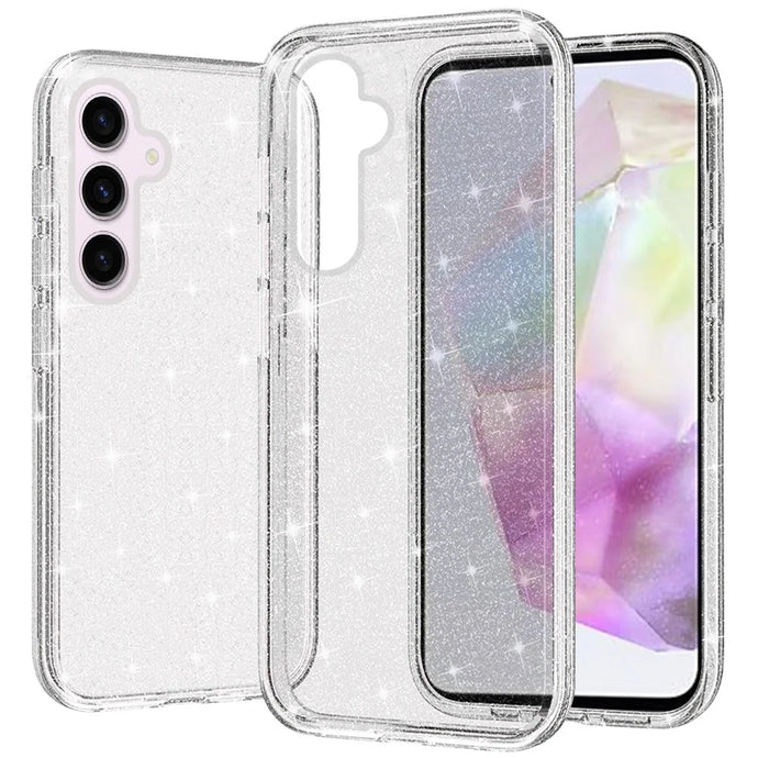 For Samsung Galaxy A36 Glitter Ultra Thick 3mm Transparent Hybrid Case Cover - Clear