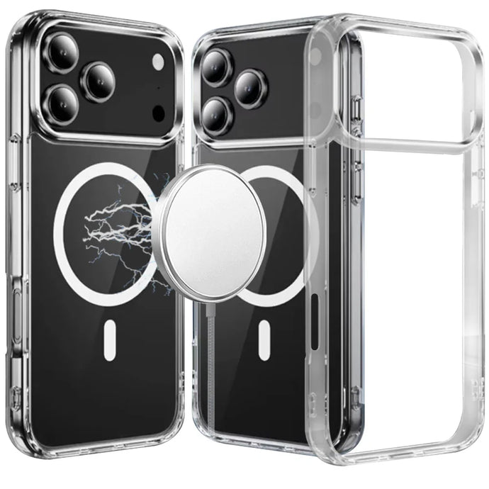 For iPhone 17 Pro Thick Transparent [Magnetic Circle] Shockproof Hybrid - Clear
