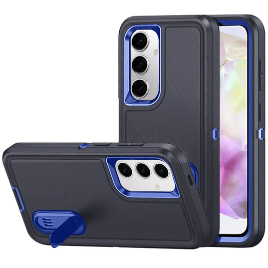 For Samsung Galaxy A36 PEAK 3in1 Toughest Hybrid with Stand Cover Case - Black/Blue