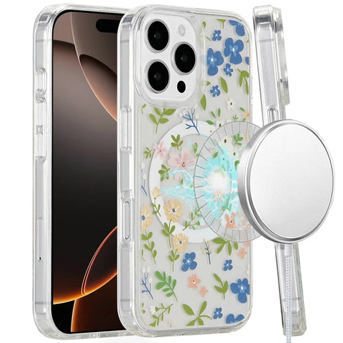 For iPhone 16 Pro Max 6.9 inch Magnetic Space UV Design Case - MultiColor Floral