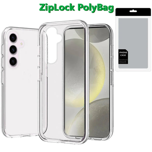 [PolyBag] For Samsung s25 Plus/s24 Plus Sturdy Ultra Thick 3mm Transparent Hybrid Case Cover - Clear