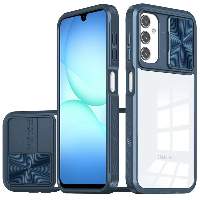 For Samsung A17 5G Fusion Transparent Clear Hybrid Case Cover - Blue