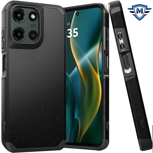 [METKASE] For Moto G Stylus 5G 2025 (Original Series) Tough Strong Shockproof Hybrid in Slide-Out Package - Black
