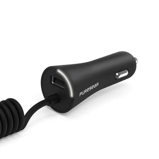 PureGear 24W USB-A/Micro Car Charger Bundle - Black Universal Black