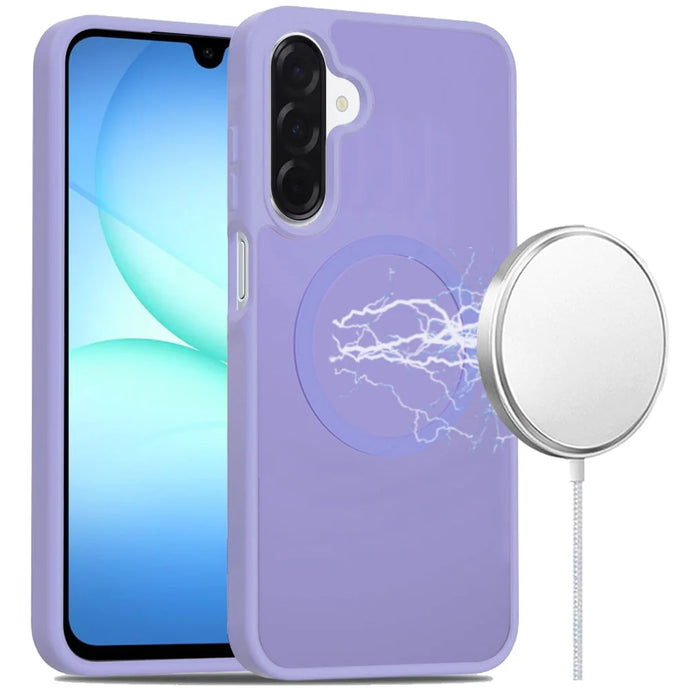 For Samsung A17 5G [Magnetic Circle] Smooth Safe Matte Feel Hybrid Case - Light Purple