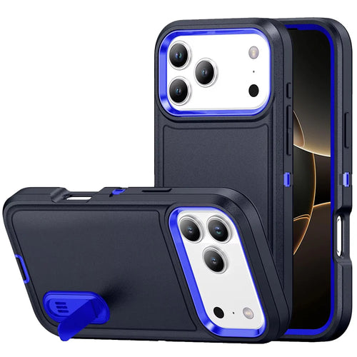 For iPhone 17 Pro Max PEAK 3in1 Toughest Hybrid with Stand Cover Case - Black/Blue
