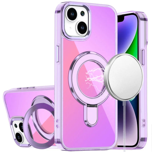 For iPhone 13/14 CHROME HQ Rotational Magnetic Ring Hybrid - Light Purple