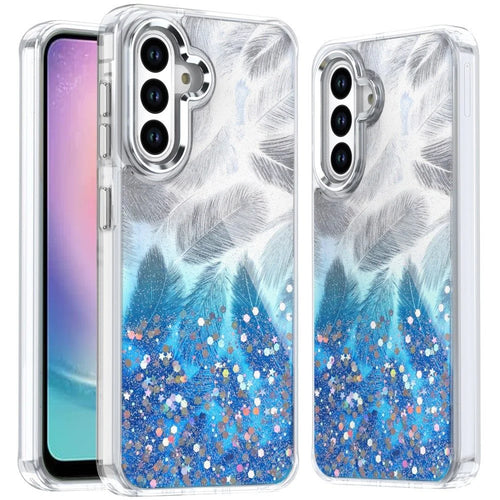 For Samsung Galaxy A26 Epoxy Glitter Shimmer Hybrid Case - Dark Blue