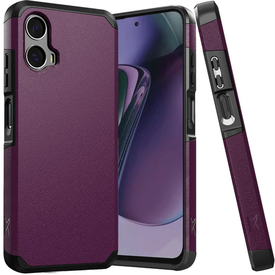 For Motorola Moto G Stylus 5G 2024 Tough Strong Hybrid (Magnet Mount Friendly) Case Cover - Dark Purple