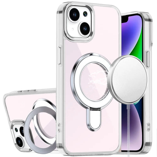 For iPhone 13/14 CHROME HQ Rotational Magnetic Ring Hybrid - Clear