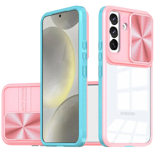 For Samsung s25 Plus/s24 Plus Fusion Transparent Clear Hybrid Case Cover - Pink/Blue