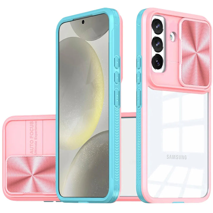 For Samsung s25 Plus/s24 Plus Fusion Transparent Clear Hybrid Case Cover - Pink/Blue