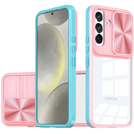 For Samsung s25 Plus/s24 Plus Fusion Transparent Clear Hybrid Case Cover - Pink/Blue