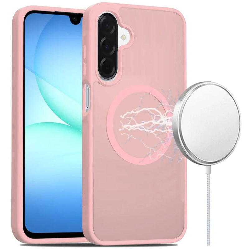 Load image into Gallery viewer, For Samsung A17 5G [Magnetic Circle] Smooth Safe Matte Feel Hybrid Case - Light Pink
