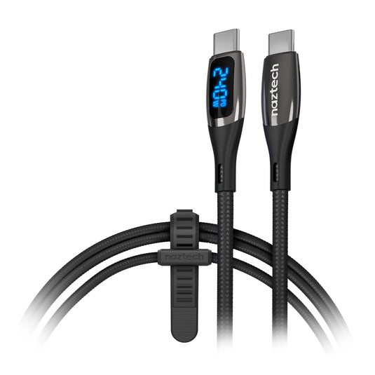 Naztech DigiWATT USB-C to USB-C Digital LED Cable�6ft Black