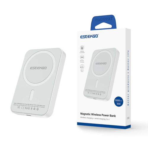 ESEEKGO P-05B 5000mAh 15W Magnetic Wireless Power Bank & 1.3FT USB-C To C Charging Cable (LANE A RACK 10 ESEEK#4)