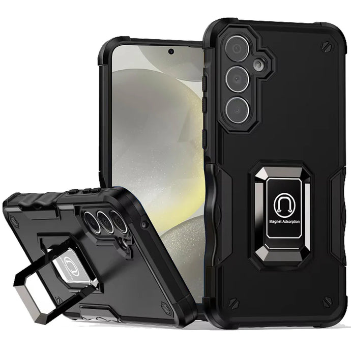 For Samsung s25/s24 OPTIMUM Magnetic Ring Stand Hybrid Case Cover - Black