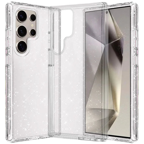 For Samsung s25 Ultra Glitter Ultra Thick 3mm Transparent Hybrid Case Cover - Clear